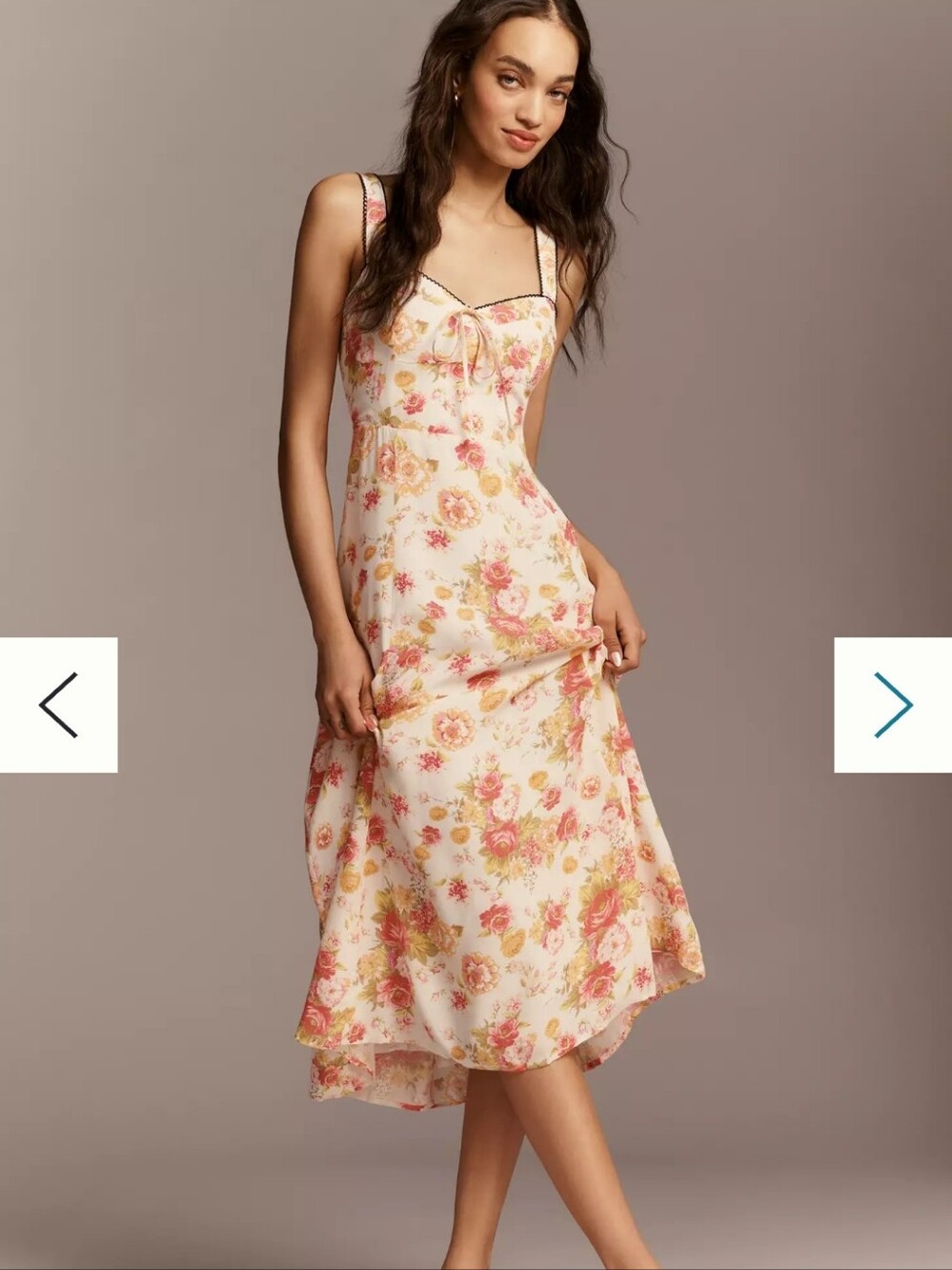Anthropologie Maeve Cream Floral Dress Size XL